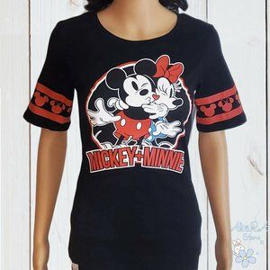 MICKEY & MINNIE MOUSE DISNEY WOMEN'S SHORT SLEEVE